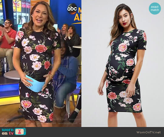 Maternity Crew Neck Bodycon Dress by Asos worn by Ginger Zee on Good Morning America
