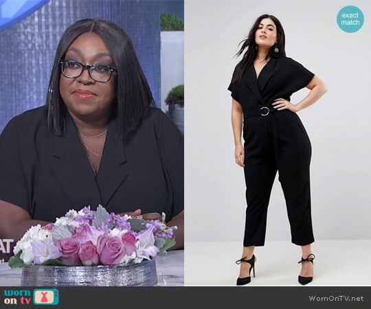 Plus Belted Wrap Front Jumpsuit by River Island  worn by Loni Love on The Real