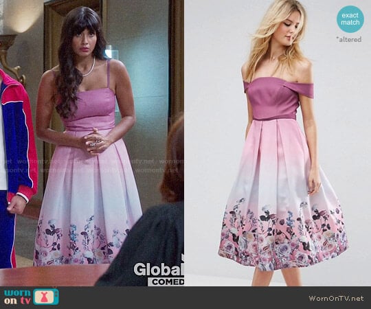 ASOS TALL SALON Floral Ombre Midi Prom Dress worn by Tahani Al-Jamil (Jameela Jamil) on The Good Place