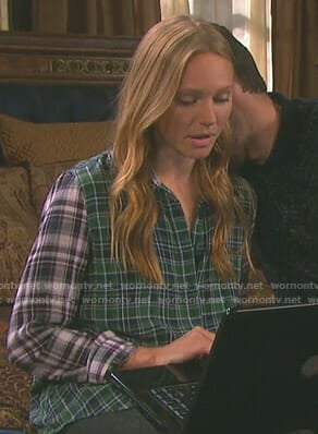 Abigail’s green plaid shirt on Days of our Lives