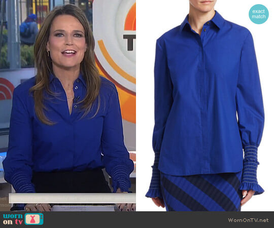 'Jorda' Ruched Sleeve Blouse by Altuzarra worn by Savannah Guthrie  on Today