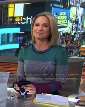 Amy’s colorblock ribbed top on Good Morning America