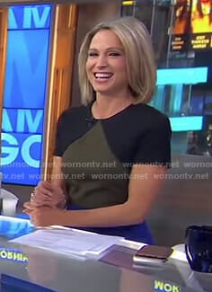 Amy’s colorblock short sleeve dress on Good Morning America