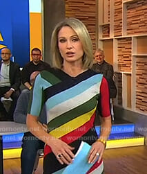 Amy’s multi-color striped dress on Good Morning America