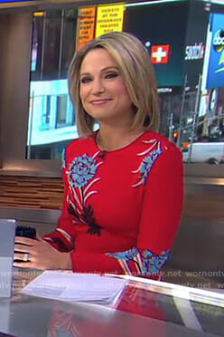 Amy’s red floral dress on Good Morning America