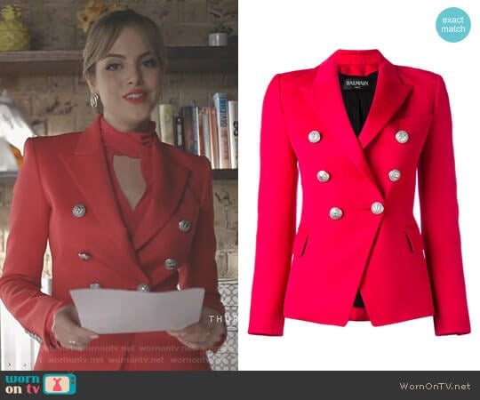 WornOnTV: Fallon’s red double breasted blazer on Dynasty | Elizabeth ...