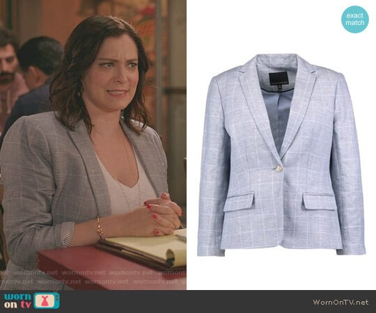 Windowpane Blazer by Banana Republic worn by Rebecca Bunch (Rachel Bloom) on Crazy Ex-Girlfriend