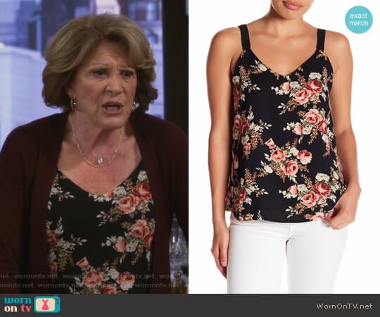  V-Neck Floral Print Cami by Bobeau worn by Judy Roberts (Linda Lavin) on 9JKL