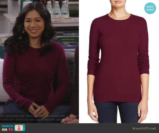 Cashmere Crewneck Sweater by C by Bloomingdales worn by Eve Roberts (Liza Lapira) on 9JKL