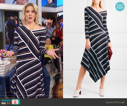 WornOnTV: Megyn’s blue asymmetric striped dress on Megyn Kelly Today ...