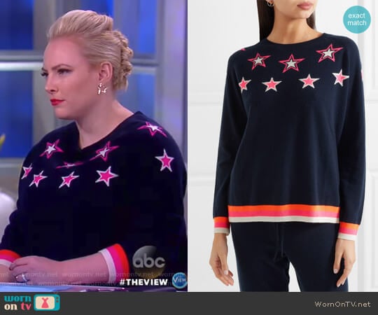 Star cashmere sweater by Chinti and Parker worn by Meghan McCain on The View