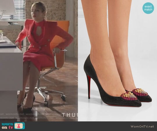 'Coralta Mia' Pumps by Christian Louboutin worn by Fallon Carrington (Elizabeth Gillies) on Dynasty