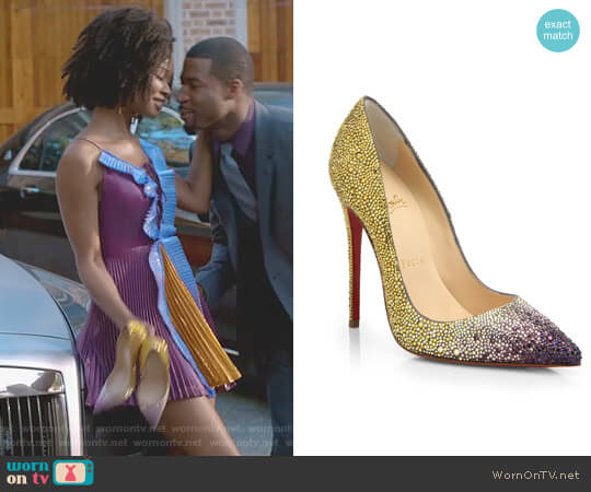 'Pigalle' Ombre Crystal Pumps by Christian Louboutin worn by Monica Colby (Wakeema Hollis) on Dynasty