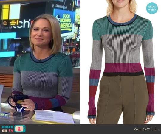 Cropped Plaited Pullover by Diane von Furstenberg worn by Amy Robach on Good Morning America