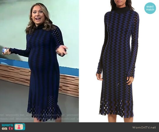 Turtleneck Merino Wool Midi Dress by Diane von Furstenberg worn by Ginger Zee on Good Morning America