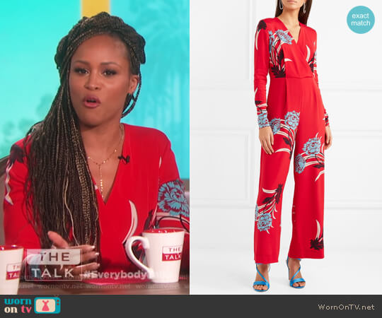 Floral Jumpsuit by Diane von Furstenberg worn by Eve on The Talk