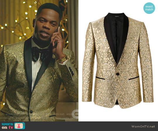 Paisley Embossed Blazer by Dolce & Gabbana worn by Jeff Colby (Sam Adegoke) on Dynasty