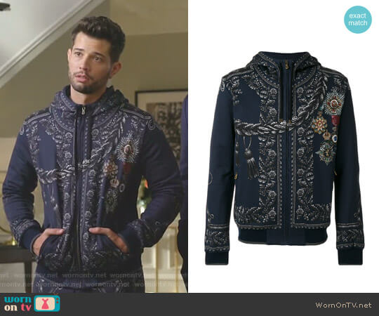 Medal Print Hoodie by Dolce & Gabbana worn by Sam Flores (Rafael de la Fuente) on Dynasty