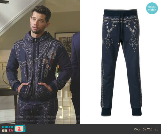 Printed Track Pants by Dolce & Gabbana worn by Sam Flores (Rafael de la Fuente) on Dynasty