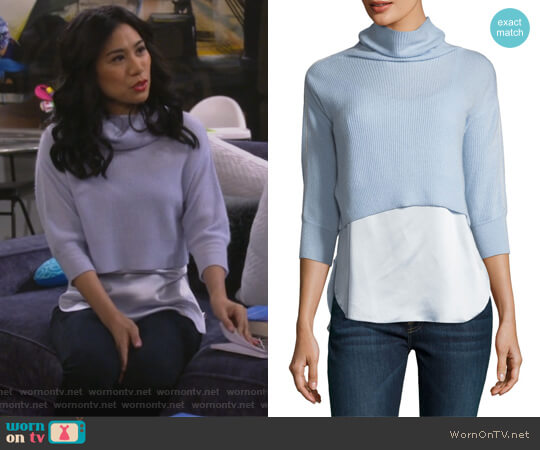 Claudetta Cashmere & Silk Combo Sweater by Elie Tahari worn by Eve Roberts (Liza Lapira) on 9JKL