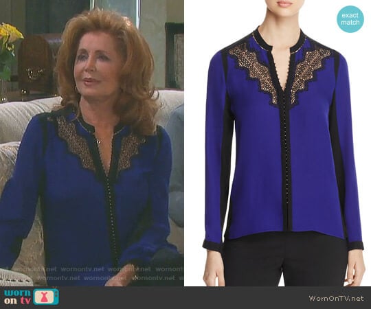 'Denise' Blouse by Elie Tahari  worn by Maggie Horton (Suzanne Rogers) on Days of our Lives