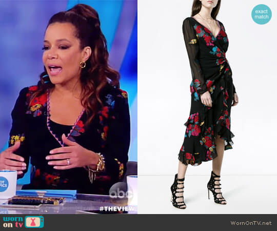WornOnTV: Sunny’s black floral embroidered dress on The View | Sunny ...