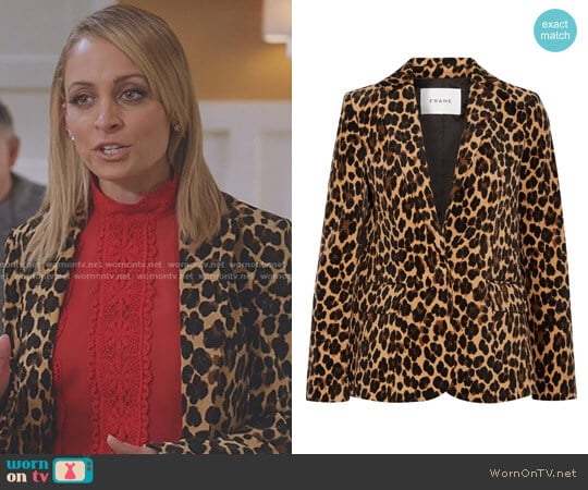 Leopard-Print Blazer by Frame worn by Portia Scott-Griffith (Nicole Richie) on Great News