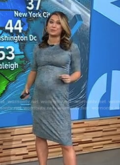 Ginger’s blue printed maternity dress on Good Morning America