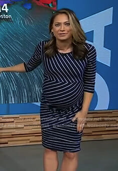 Ginger’s navy striped maternity dress on Good Morning America