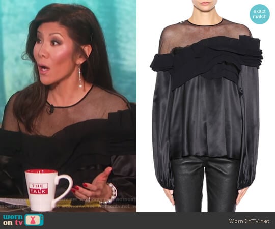 Silk-satin top by Givenchy worn by Julie Chen on The Talk