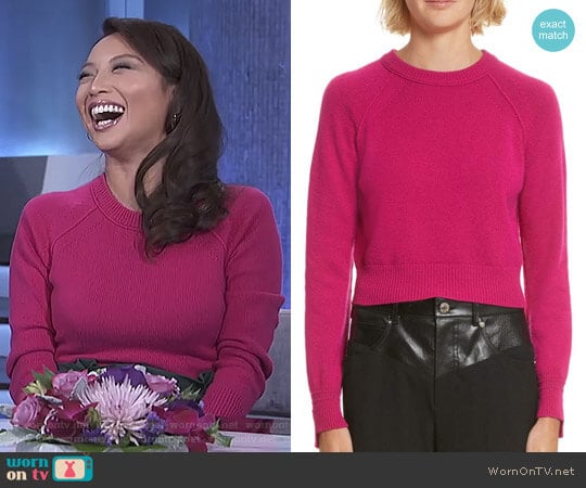 Cashmere Crop Sweater by Helmut Lang worn by Jeannie Mai on The Real