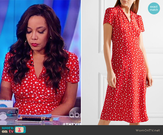 Morgan printed silk crepe de chine dress by Harley Viera Newton worn by Sunny Hostin on The View
