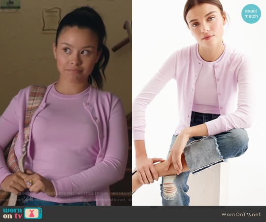 Cotton Jackie cardigan sweater by J. Crew worn by Mariana Foster (Cierra Ramirez) on The Fosters