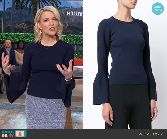 Flared Sleeves Knitted Blouse by Jonathan Simkhai worn by Megyn Kelly on Today