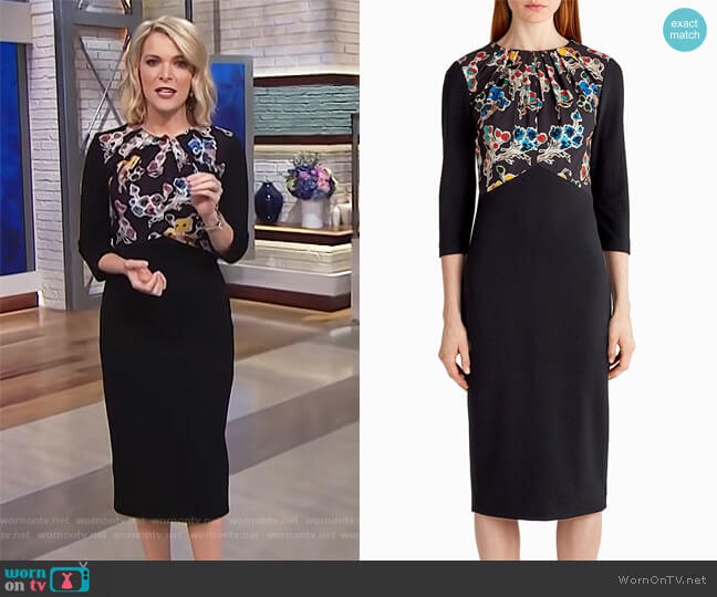 Ponte Floral Long Sleeve Day Dress by Jason Wu worn by Megyn Kelly on Today