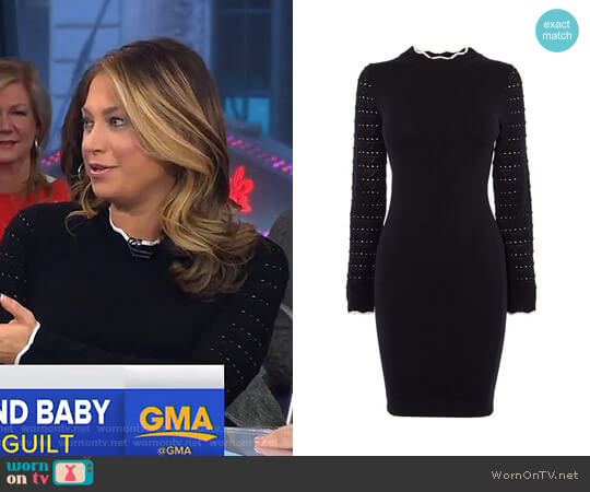 Fitted Knit Dress by Karen Millen worn by Ginger Zee  on Good Morning America