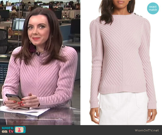 Ribbed Knit Pullover by La Vie Rebecca Taylor worn by Melanie Bromley on E! News