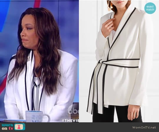 Le Tuxedo crepe wrap jacket by La Ligne worn by Sunny Hostin on The View