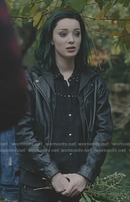 Lorna’s black studded shirt on The Gifted