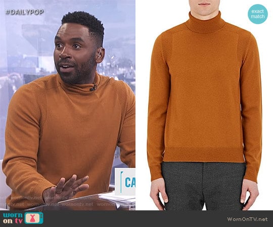 Merino Wool Turtleneck Sweater by Maison Margiela  worn by Justin Sylvester on E! News