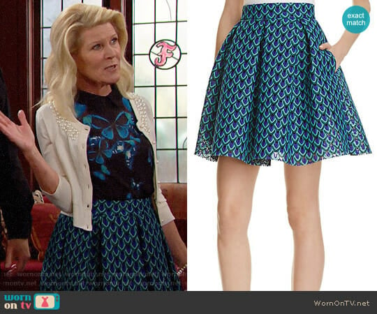 Maje Jungla Lace Skirt worn by Pamela Douglas (Alley Mills) on The Bold and the Beautiful