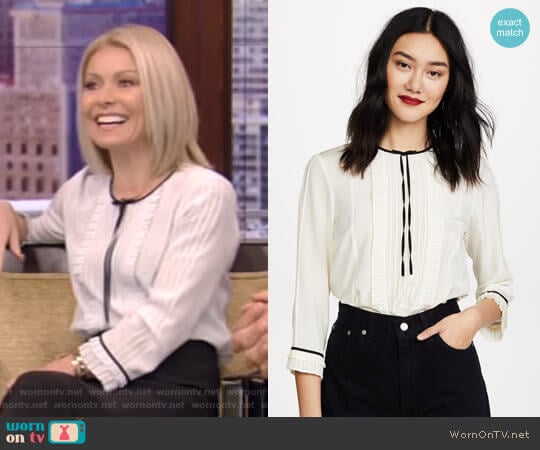 Pintuck Blouse by Marc Jacobs worn by Kelly Ripa on Live with Kelly and Mark