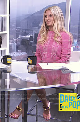 Morgan’s pink cropped sweater on E! News Daily Pop