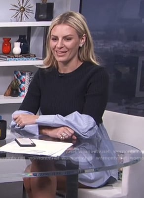 Morgan’s striped layered top on E! News Daily Pop