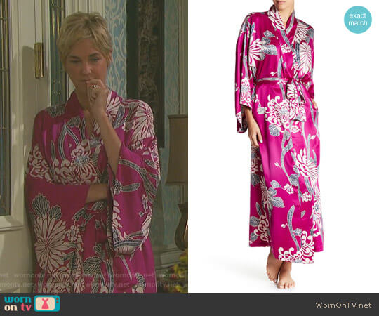 Aizome Print Robe by Natori worn by Eve Donovan (Kassie DePaiva) on Days of our Lives