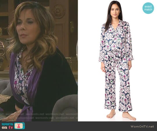 Lila Roxanne PJ Set by Olivia von Halle worn by Kate Roberts (Lauren Koslow) on Days of our Lives