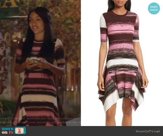 Delta Rib Knit Dress by Opening Ceremony worn by Zoey Johnson (Yara Shahidi) on Grown-ish