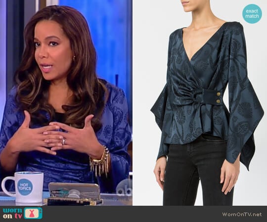 Draped Bardot Blouse by Peter Pilotto worn by Sunny Hostin on The View