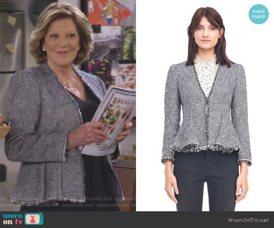 Lurex Tweed Peplum Jacket by Rebecca Taylor worn by Judy Roberts (Linda Lavin) on 9JKL