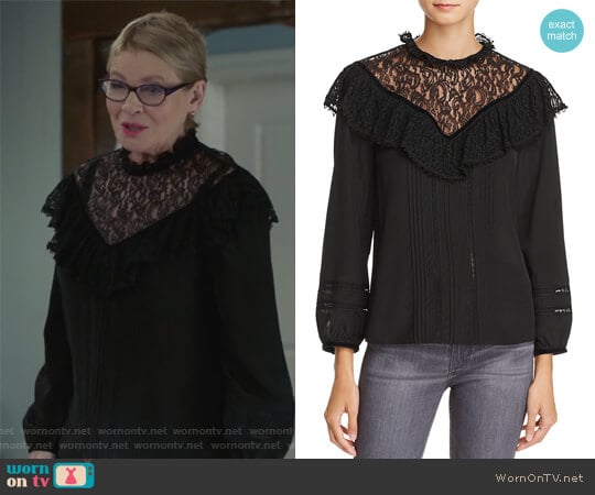 Lace & Ruffle Silk Top by Rebecca Taylor worn by Joan Short (Dianne Wiest) on Life in Pieces